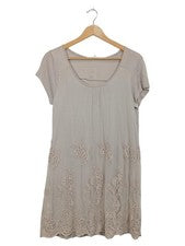 Street One Vestido de Verano Mujer T. 38 Beige Encaje Bordado Romántico