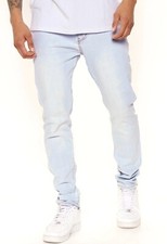 NUEVO Jean ajustado lavado claro Nova de moda para hombre 'Cornell' 29"" entrepierna talla 30