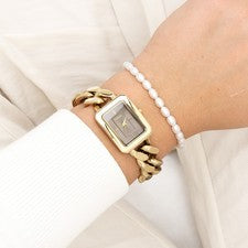 Oozoo Reloj De Pulsera Para Damas Timepieces Analógico De Metal Dorado UOC11353