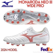 Botines de fútbol MIZUNO MONARCIDA NEO 3 WIDE PRO P1GA242360 súper blancos perla/rojo