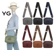 Mujeres Bandolera Doble Cremallera Desmontable Colorido Correa Bolso de Hombro Reino Unido