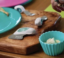 Juego de cubiertos Doddl de 3 piezas cuchillo, tenedor y cuchara para niños pequeños en aguamarina 1-5 años nuevo