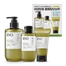 Juego de champú para el cuidado de la pérdida del cabello Ryo Rootgen veganas para mujeres 515 ml + 242 ml + 100 ml