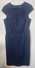 Bonito vestido de verano azul oscuro puntos blancos 34 36 Esprit