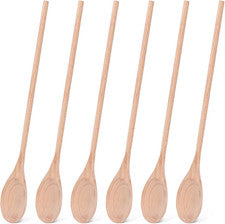 6 cucharas madera mango largo 14 pulgadas utensilios cocina ligeros resistentes
