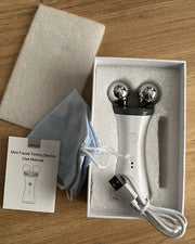 Dispositivo facial-masajeador facial para rostro y cuello portátil cuidado de la piel blanco NUEVO