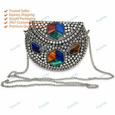 Bolso de mano de moda Meenakari Stone de tamaño pequeño para mujer Bolso sin ...