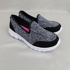 Zapatillas sin cordones Bobbie Brooks para mujer elásticas ojos espaciados talla 9, negras #3381
