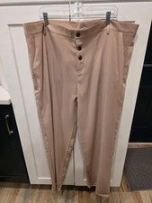 Pantalones Ouku Para Hombre Talla XXL Botón Frente Plano Pierna Recta Pantalones Oficina Fin de Semana