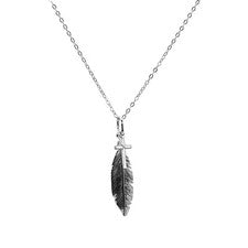 Cadena de cable cadena collar colgante pluma cruz plata de ley 925 mujer hombre