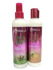 Mielle Arroz Agua Hidratante Leche 8oz y Trenza y Cuero Cabelludo Crema Hidratante 8 OZ Set