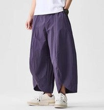Pantalones cortos informales transpirables estilo chino de pierna ancha calce suelto para hombre