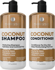 Juego de champú y acondicionador de coco 16 fl oz juego de 2 hidratos profundos sin sulfatos