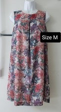 H&M Mujer Moda Verano Vestido Chifón Línea A Cuello Redondo Sin Mangas Talla M Nuevo