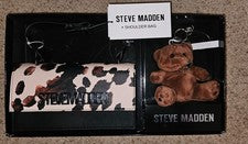 Steve Madden Bolso de Hombro Negro Correa de Cadena con Dije, Logo, Lazo, Corazón y Oso