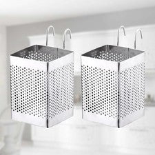 Soporte para palillos de acero inoxidable estante de almacenamiento de utensilios de cocina de 2 piezas