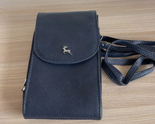 Bolso Bandolera de Cuero Ashwood Bolso de Hombro Pequeño Nuevo Azul Marino Oscuro QVC b