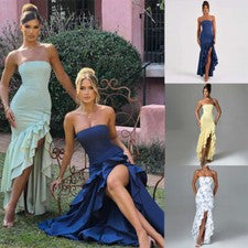 Sexy vestido de tela para mujer de moda con tubo y temperamento fuera del hombro