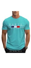 Camisetas informales cuello redondo de moda para hombre verano, color azul cielo, talla grande