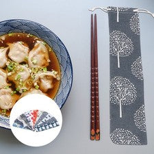 Bolsas con cordón de almacenamiento portátil de 12 piezas para vajilla estilo japonés