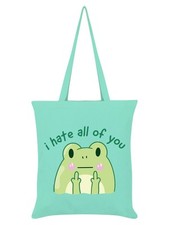Bolso de Mano I Hate All Of You Frog Verde Menta