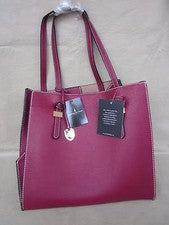 Bolso de mano/tote para mujer "LONDON FOG" estilo arándano # LF6480 13,5" X 13" X 8" ¡NUEVO CON ETIQUETAS!