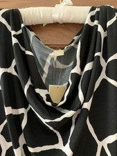 Michael Kors blanco y negro, vestido de mujer, sin mangas, (nuevo con etiquetas). (L)