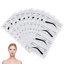 Plantillas adhesivas de plantilla de cejas blancas de 10 piezas herramientas de modelado de belleza duraderas