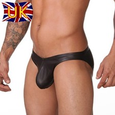 Calzoncillos de cuero sintético para hombre ropa interior elástica transpirable estilo sexy acabado brillante