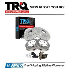 TRQ Performance Front & Rear Brake Pad & Rotor,Shoe & Drum Kit Fits Honda