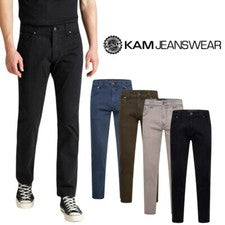 Pantalones de mezclilla Kam Jeanswear para hombre calce regular estilo informal e inteligente, tallas 30-48