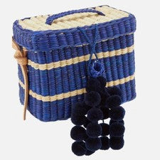 Bolso Bandolera Diseñador $200 NANNACAY Para Mujer Roge Pequeño Multi Hilo - Azul Marino