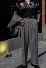 Pantalones Formales Para Hombre Retro Cintura Alta Pierna Ancha Informales Pantalón Recto Moda OL