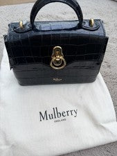 Bolso Mulberry Micro Seaton cocodrilo negro nuevo con etiquetas