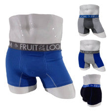 Paquete de 4 calzoncillos boxer Fruit of the Loom para hombre Performance micro malla mosca azul gris