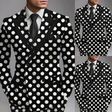 Traje de punto blanco para hombre chaqueta de doble pecho solapa de pico moda informal para fiesta