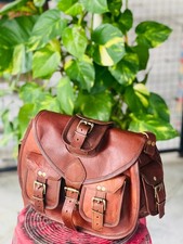 Importante Bolso de Cuero Cabra Cartera Marrón Hombro Real Mujer Nuevo Genuino