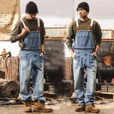 Moda Para Hombres Retro Monos Jeans Mono Babero Pantalones Sueltos Carga Pantalones Informales