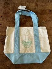 Bolso de Mano PASTEL Trader Joe's Mini de Lona AZUL CLARO Edición Limitada Nuevo con Etiquetas