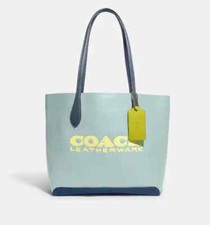Bolso grande Coach para mujer latón/aqua multi bloques de color Kia (CA097) - NUEVO CON ETIQUETAS