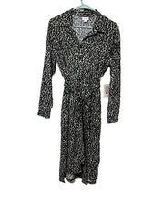 Vestido Camisa LuLaRoe Para Mujer Ellie Negro Leopardo D Talla Pequeña Nuevo con Etiquetas