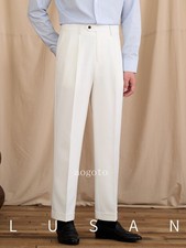 Pantalones de vestir al tobillo británicos para hombre ajustados rectos informales de negocios estilo italiano Nápoles