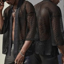 Camiseta de corte hueco estilo sin esfuerzo para hombre cómoda para actividades diarias