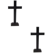 Juego de 2 cruces de decoración de pared para salón hogar rústico