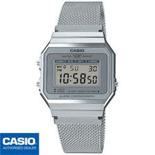 CASIO A700WEM-7AEF⎪A700WEM-7A⎪Original⎪VINTAGE ICONIC⎪Milanaise⎪PLATA⎪Extraplano