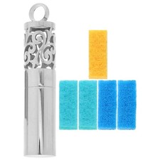 Colgante de acero inoxidable botella de perfume gota aceite collar aromaterapia colgante