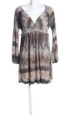Vestido informal Maille Demoiselle túnica estampado integral marrón blanco mujer talla 38