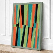 Impresión en lienzo geométrica geometría a color arte de pared decoración del hogar listo para colgar