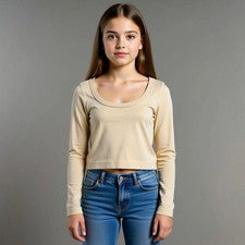 Feliz Gris Moda Tendencia Cuello Redondo Manga Larga Informal Sexy Camiseta Tejida M/L