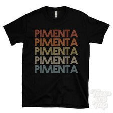 CAMISETA PIMENTA ESTILO RETRO REPETIDO Hombre y Mujer Novedad Genial Nombre Regalo